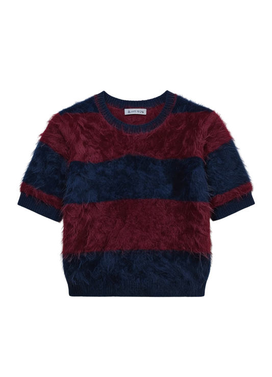 RUGBY STRIPED CROPPPED S/S CREW