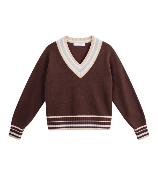 STITCHY TRIM V NECK
