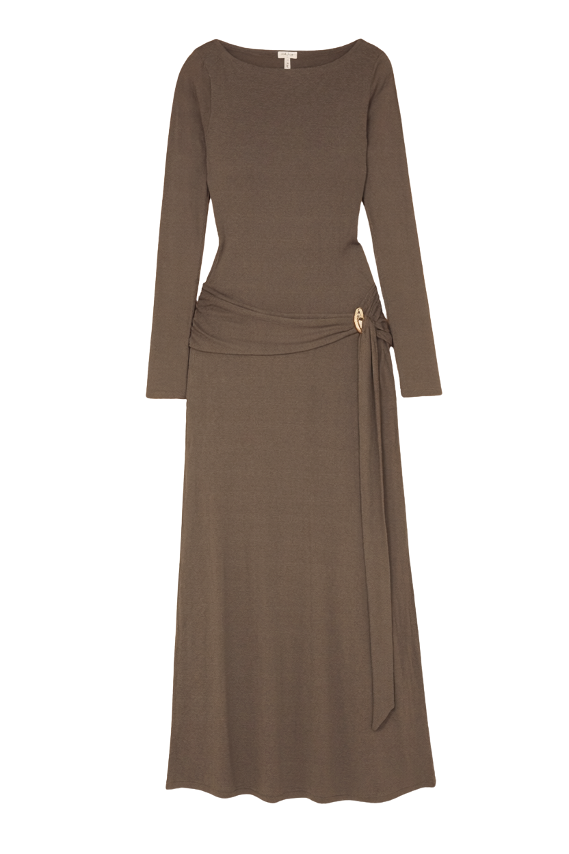 LUNAR TIE DETAIL MIDI DRESS