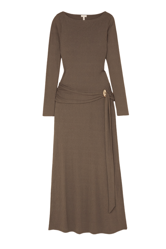 LUNAR TIE DETAIL MIDI DRESS