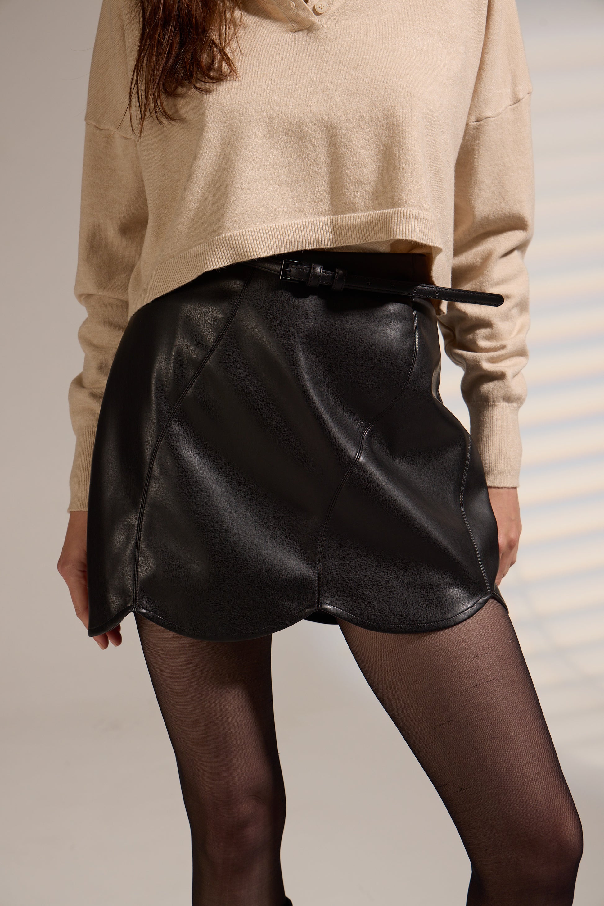 AEROSMITH VEGAN LEATHER SKIRT