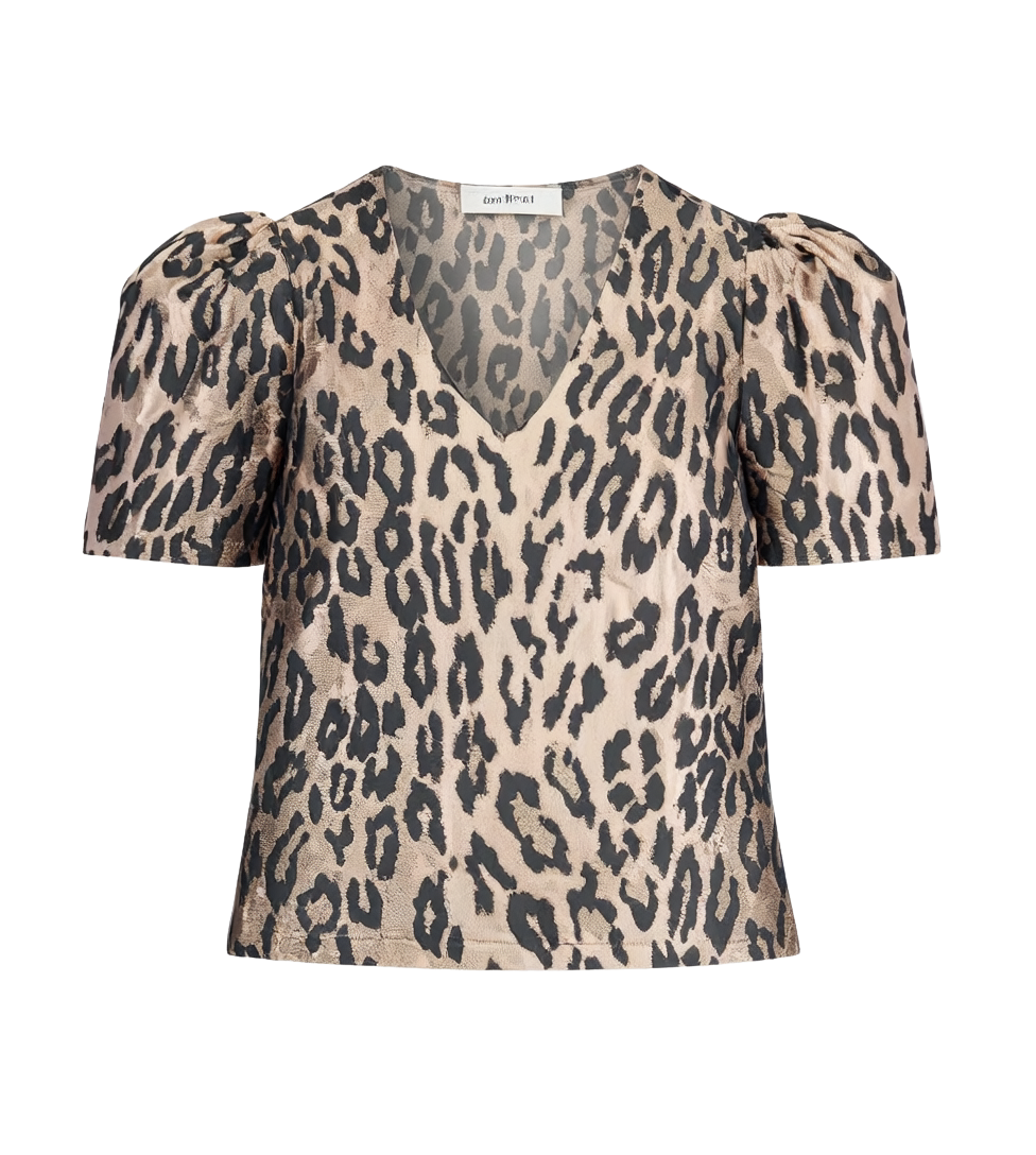 V NECK PUFF SLEEVE TOP