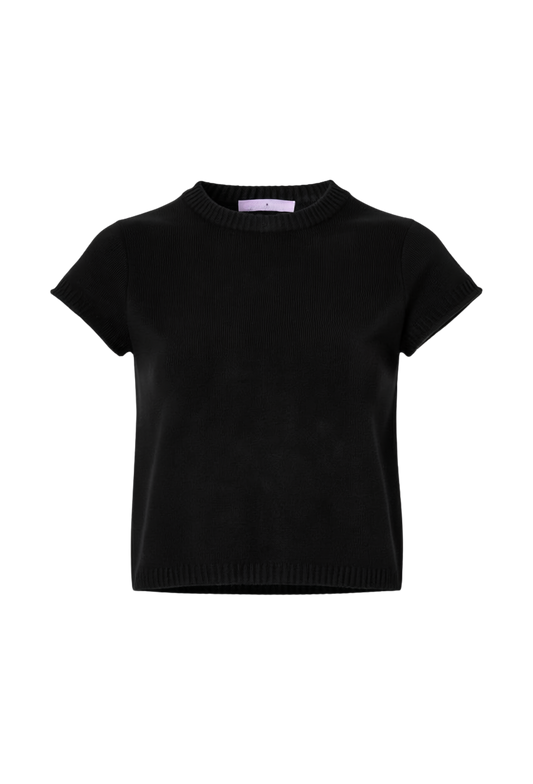 CREWNECK SHORT SLEEVE SWEATER TOP