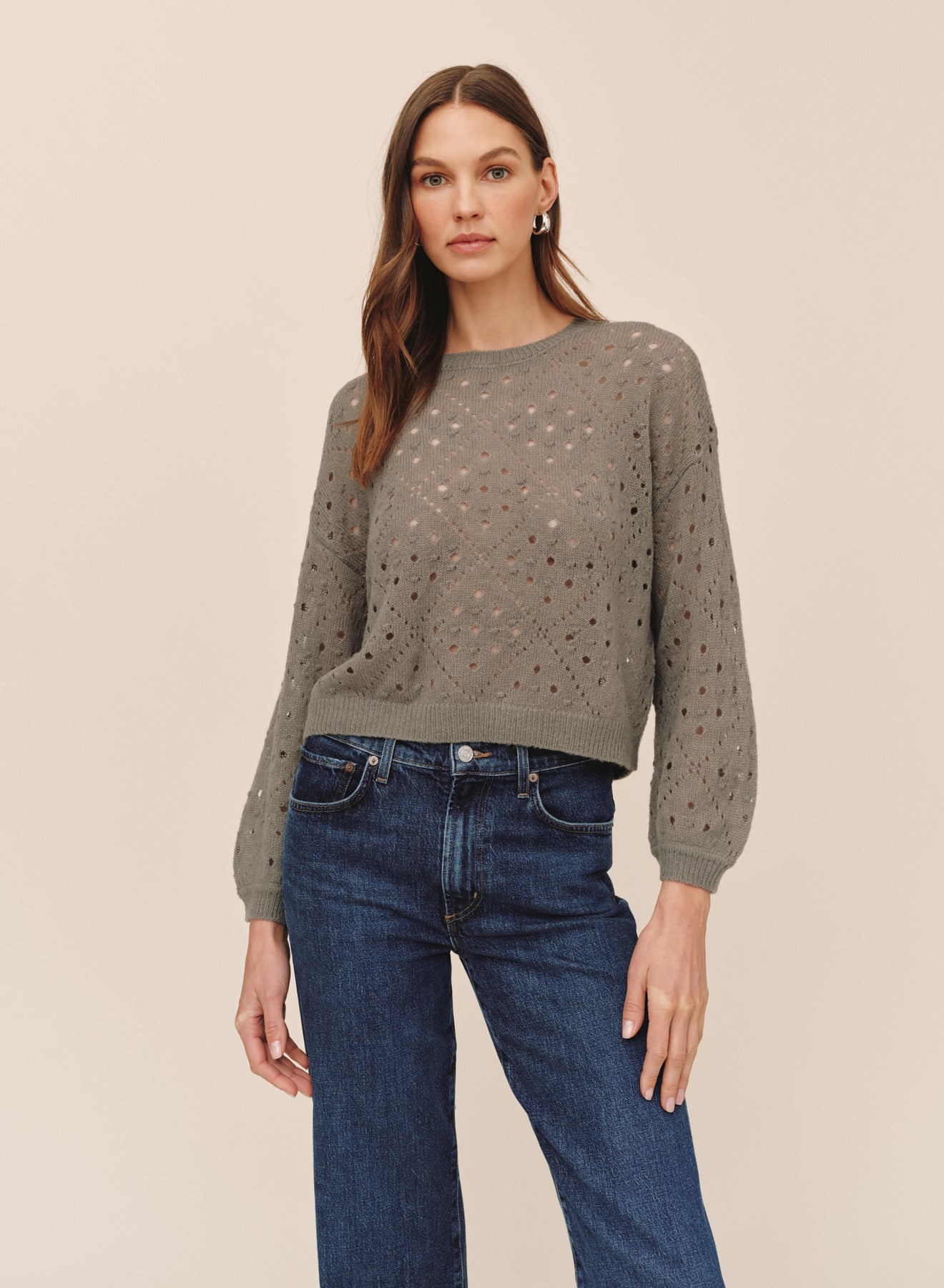 B20105-L54-304 - BALLOON SLEEVE SWEATER
