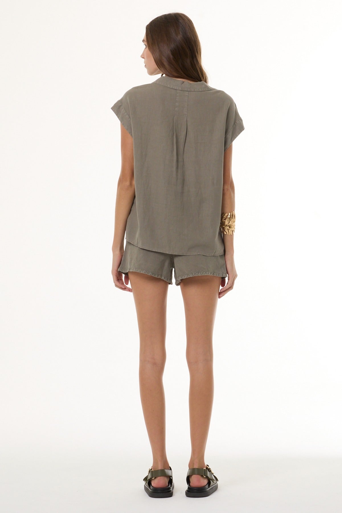 Petra Linen Short // Desert Sage Pigment