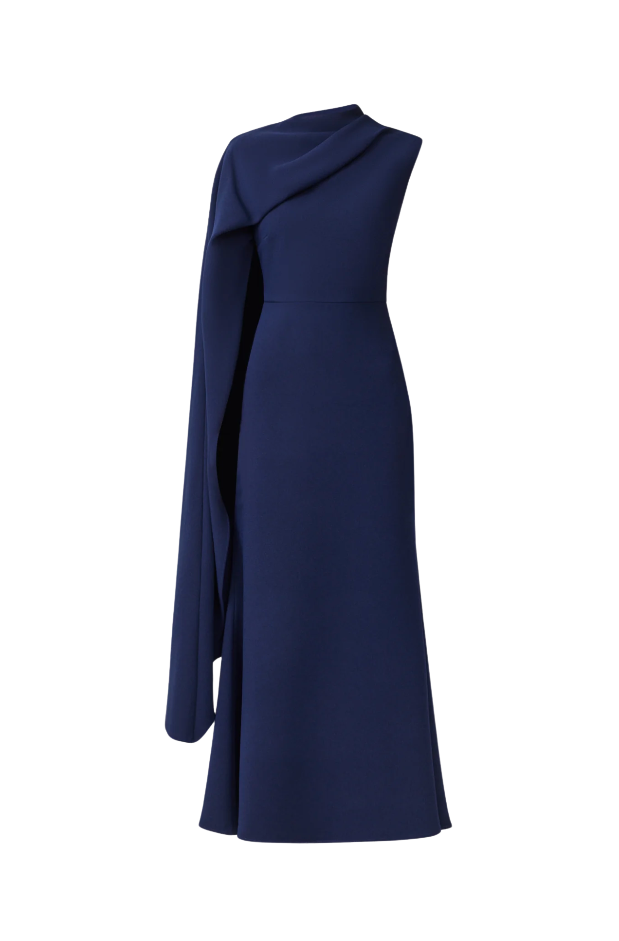 LEONARA ASYMMETRIC CAPE MAXI DRESS