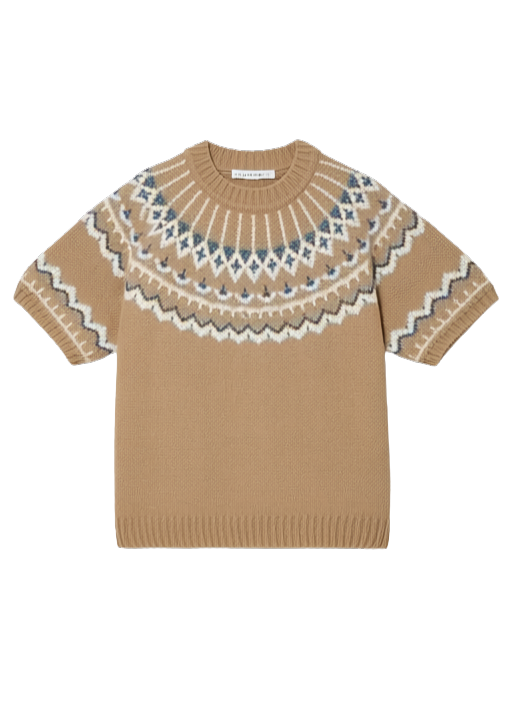 PUFF SLEEVE FAIR ISLE CREW