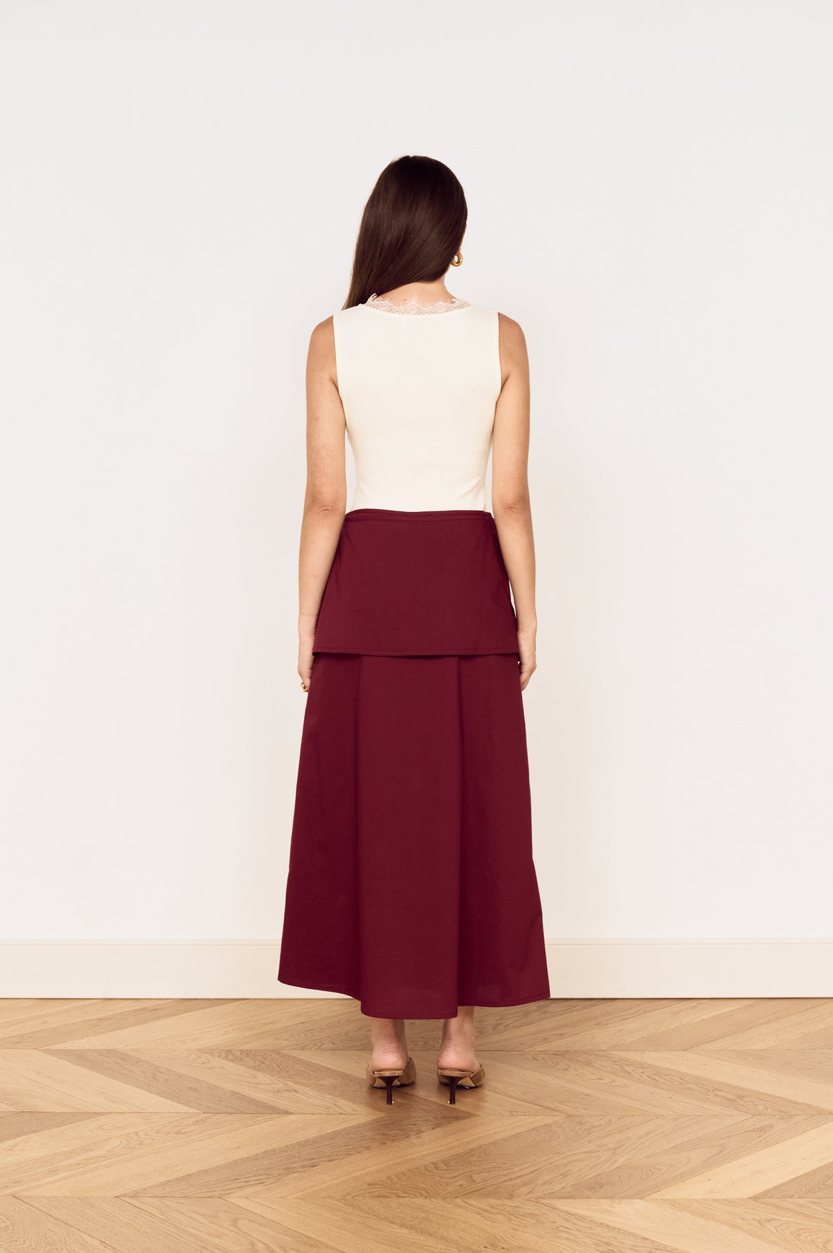 LOLA OVERLAY MIDI SKIRT