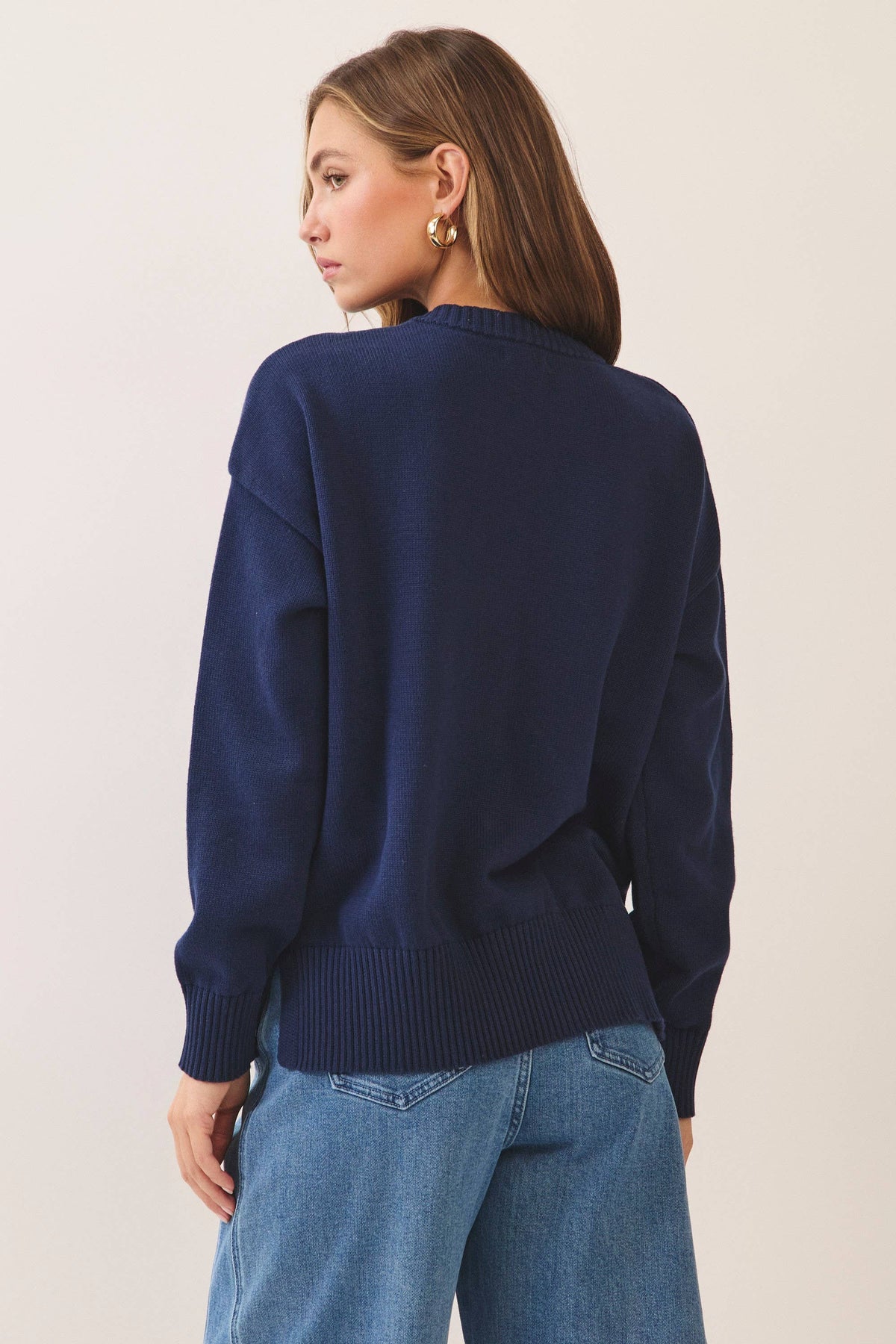 DICE INTARSIA CREW NECK SWEATER