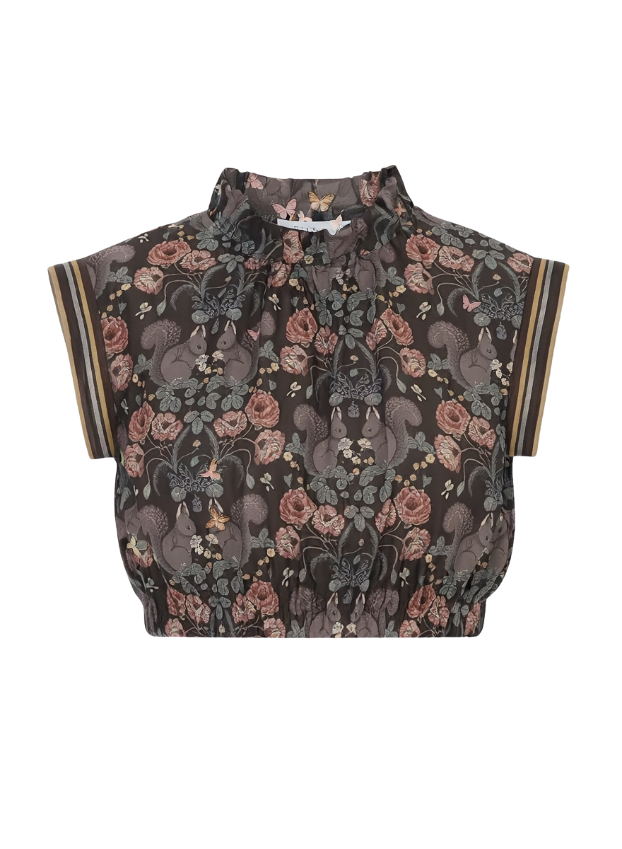 RUCHED NECK CROP TOP