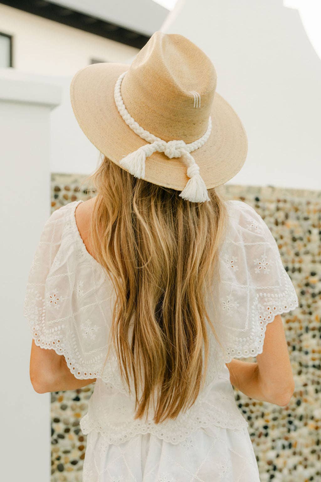 Natural Palm - White Braid