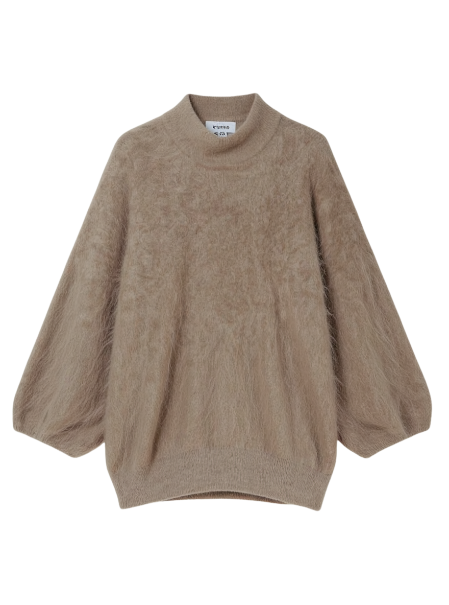 PUFF SLEEVE FUNNEL NECK DOLMAN