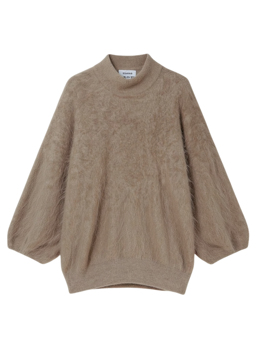 PUFF SLEEVE FUNNEL NECK DOLMAN