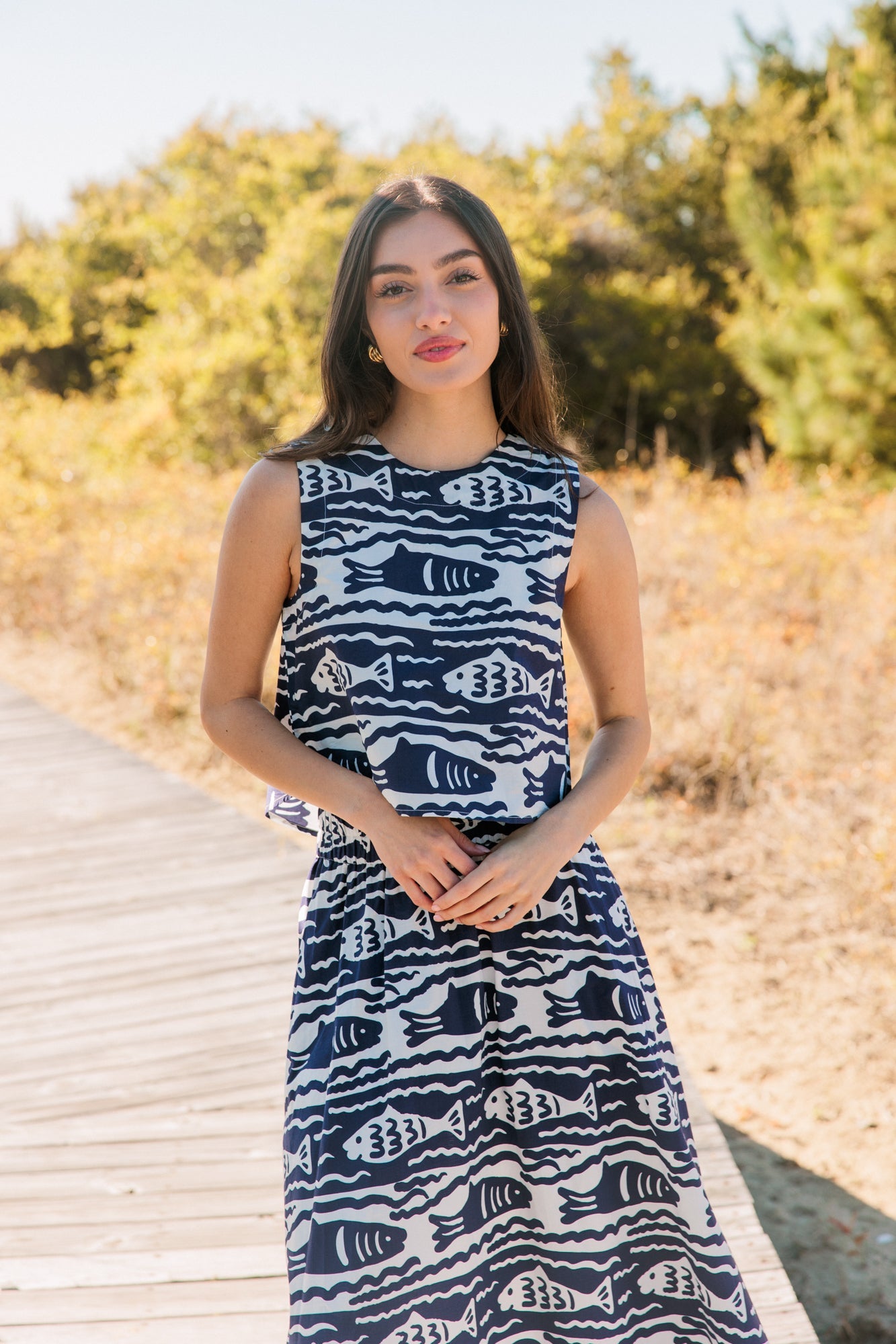 Crop Top, Fish Print