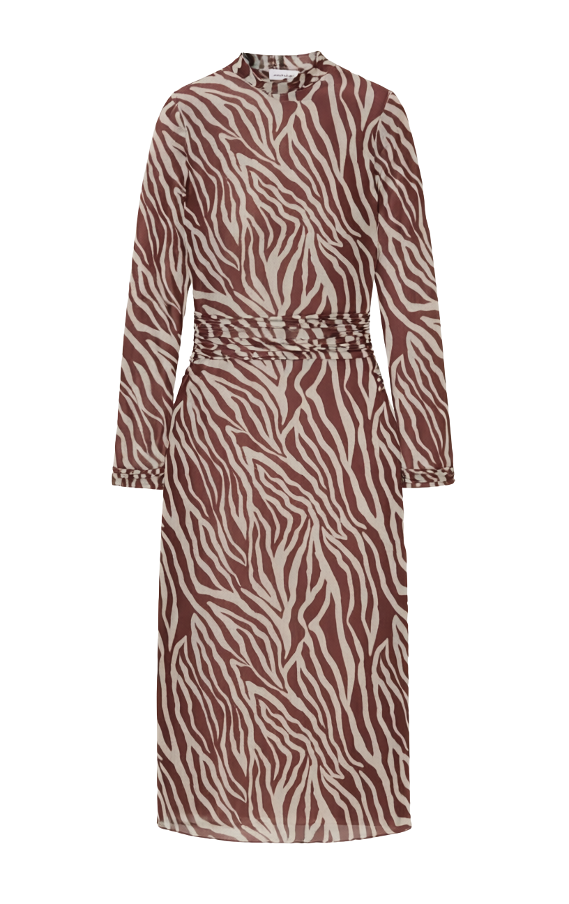 SEVILLA ZEBRA MESH MIDI DRESS