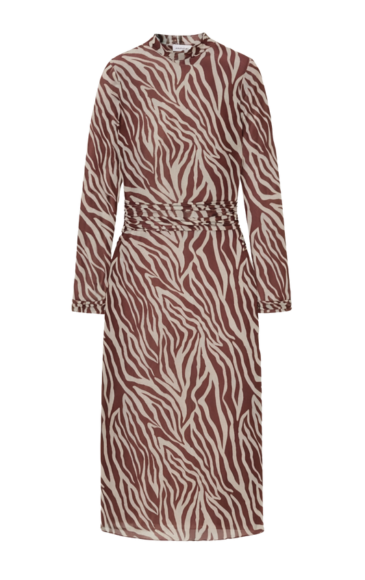 SEVILLA ZEBRA MESH MIDI DRESS
