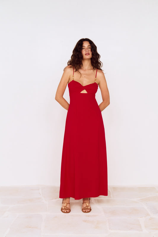 RHODES TWIST FRONT MAXI DRESS