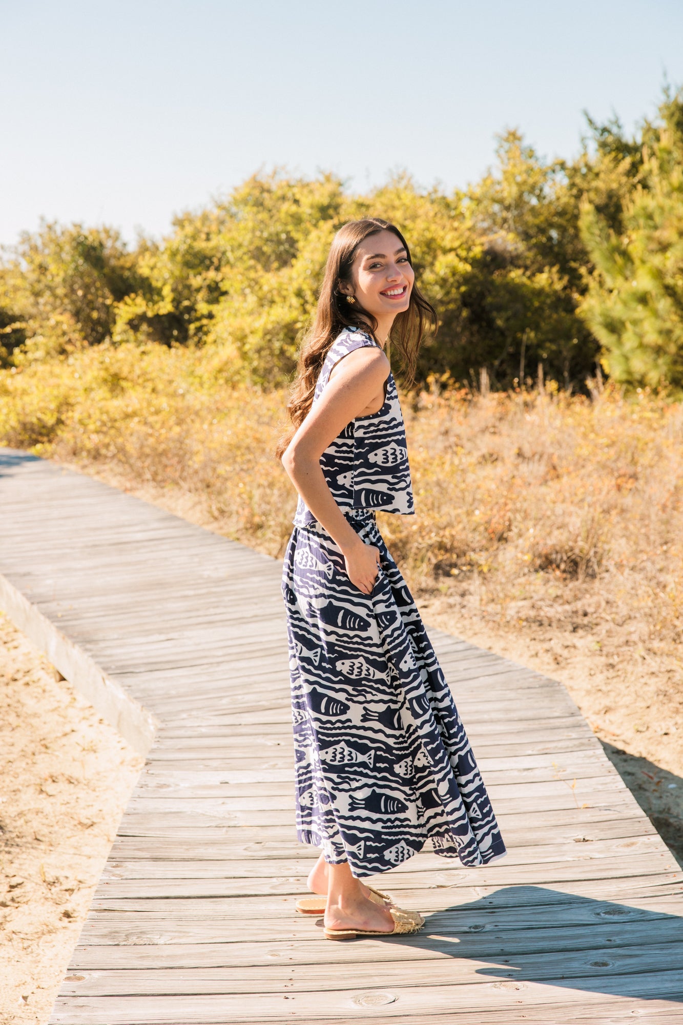 Pavilion Skirt, Fish Print