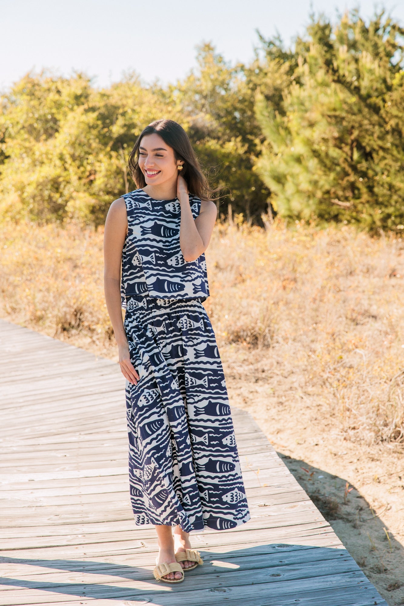 Pavilion Skirt, Fish Print