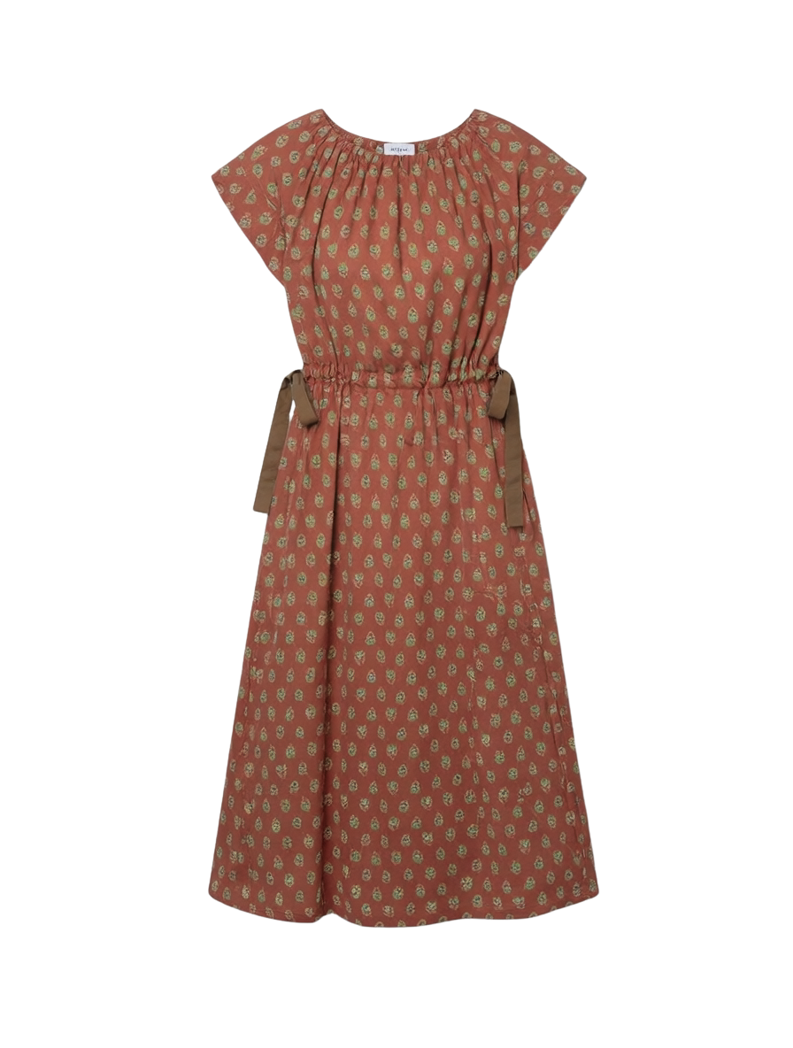 EMBER MEDALLIONS WAIST TIE MIDI DRESS