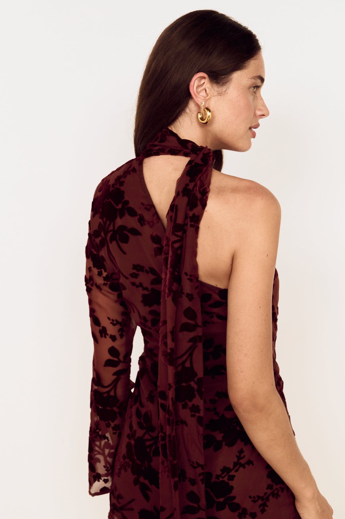 ANOUK VELVET SCARF MINI DRESS