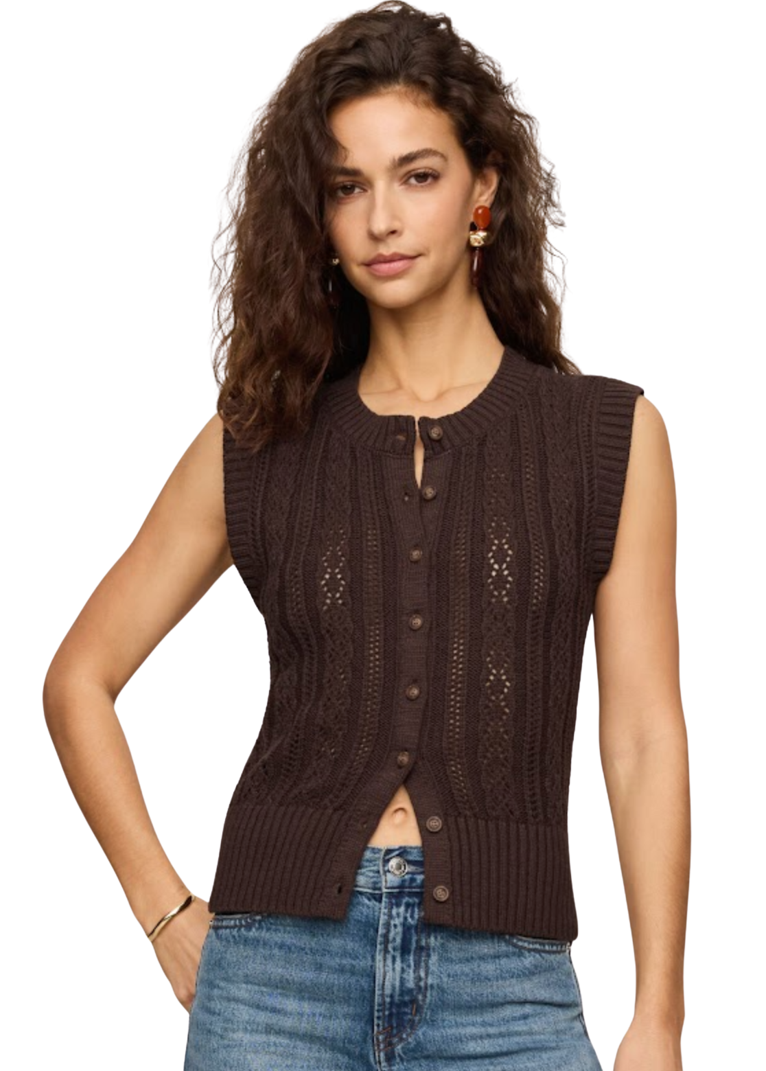 CABOT CROCHET SWEATER VEST