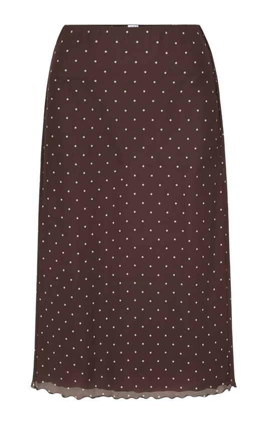 EDA POLKA DOT MESH MIDI SKIRT