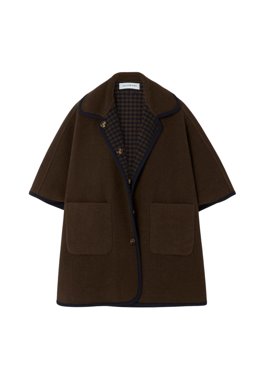 REVERSIBLE CASHMERE CAPE COAT