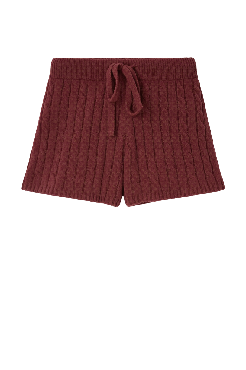 COZY CHENILLE CABLE KNIT LOUNGE SHORTS