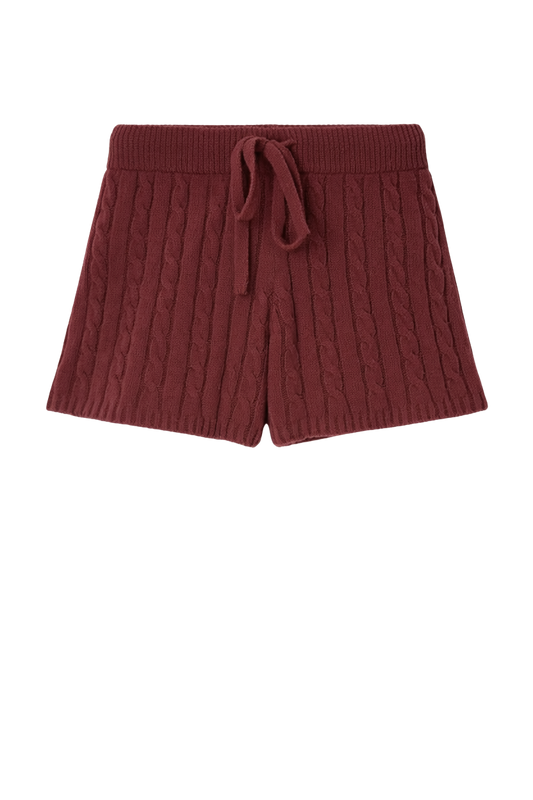 COZY CHENILLE CABLE KNIT LOUNGE SHORTS