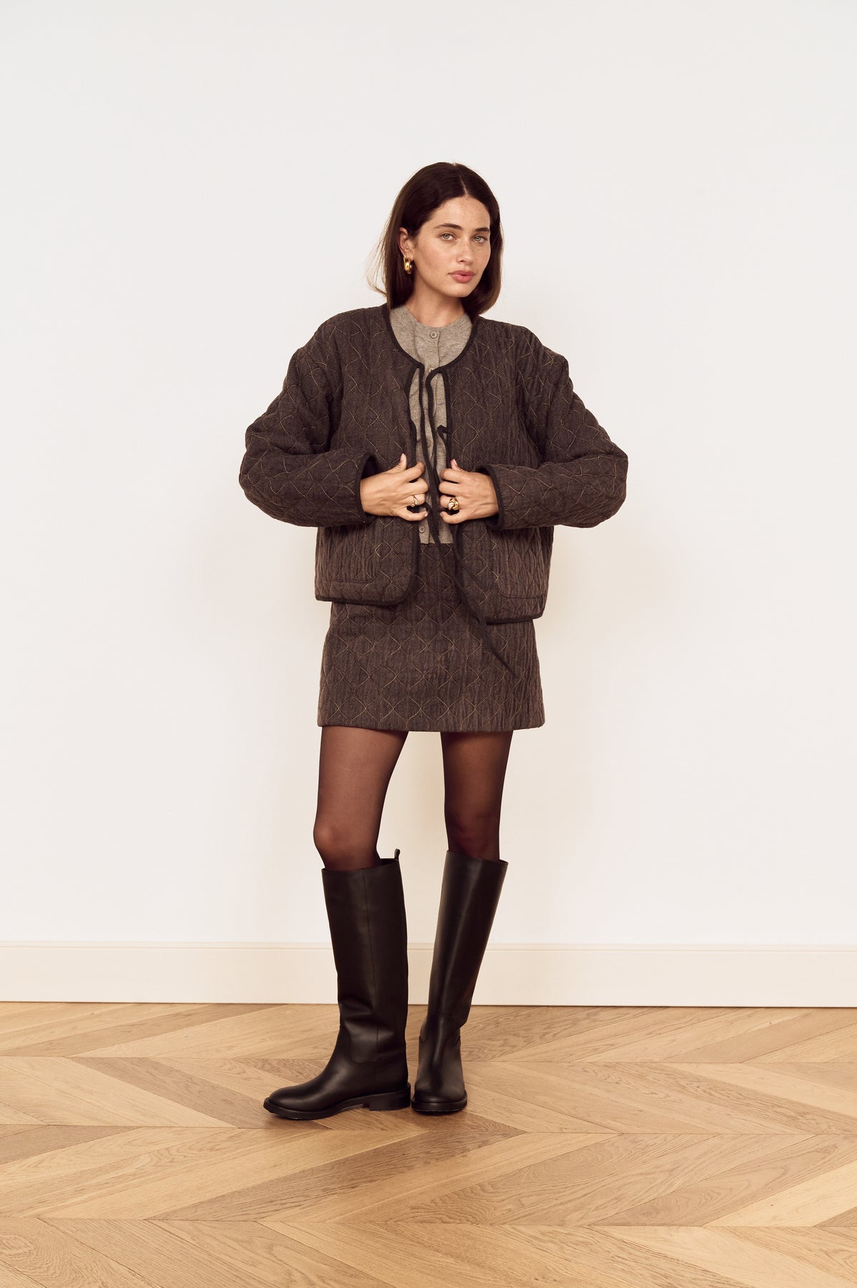 INES QUILTED MINI SKIRT