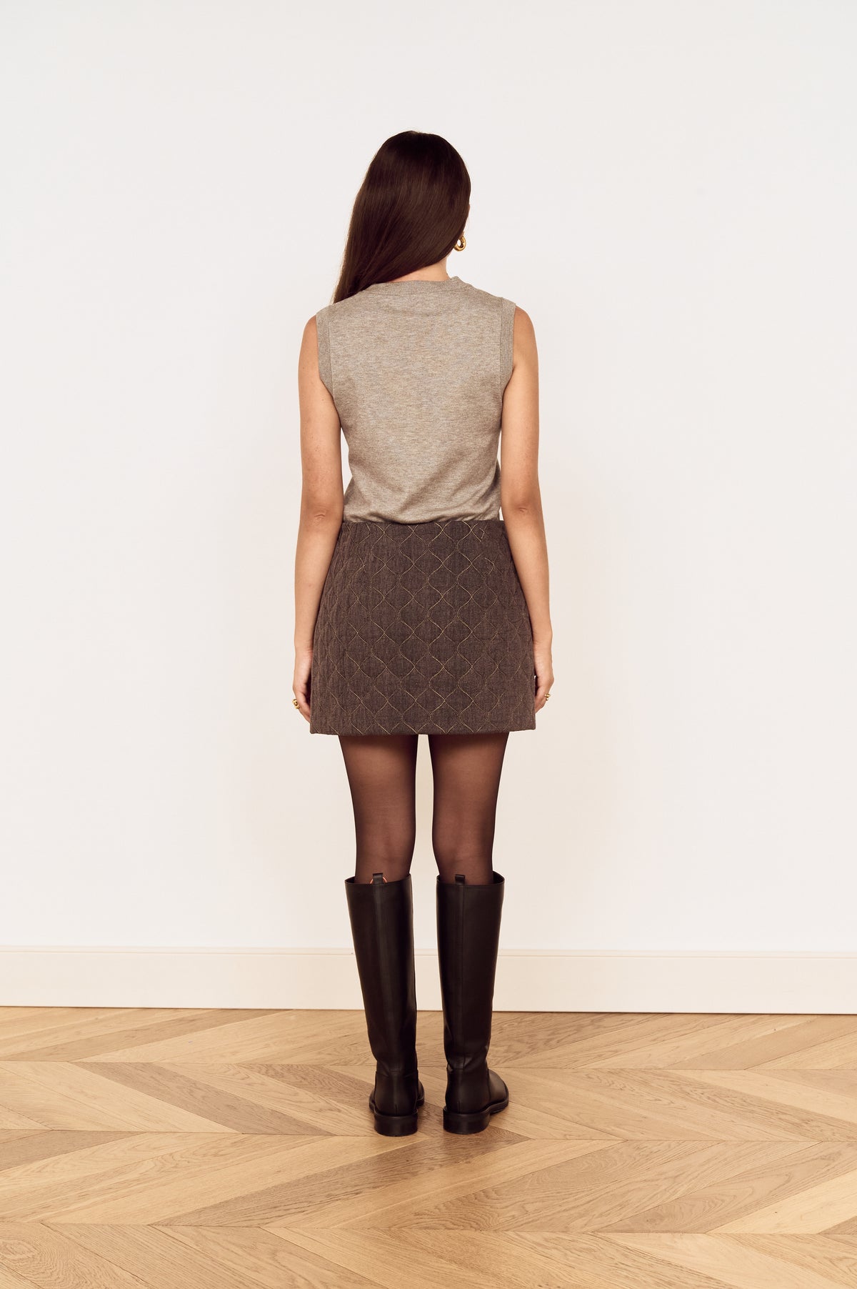 INES QUILTED MINI SKIRT
