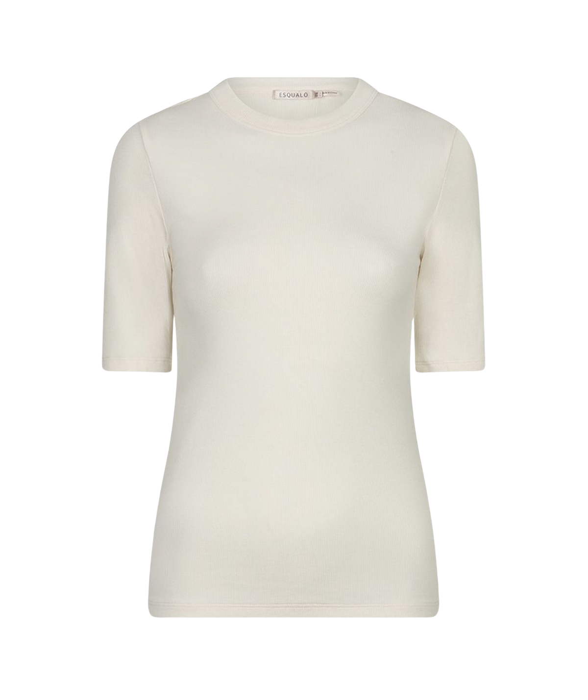 SHORT SLEEVE RIBBED CREW TOP