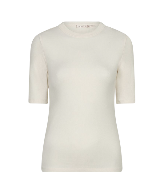 SHORT SLEEVE RIBBED CREW TOP