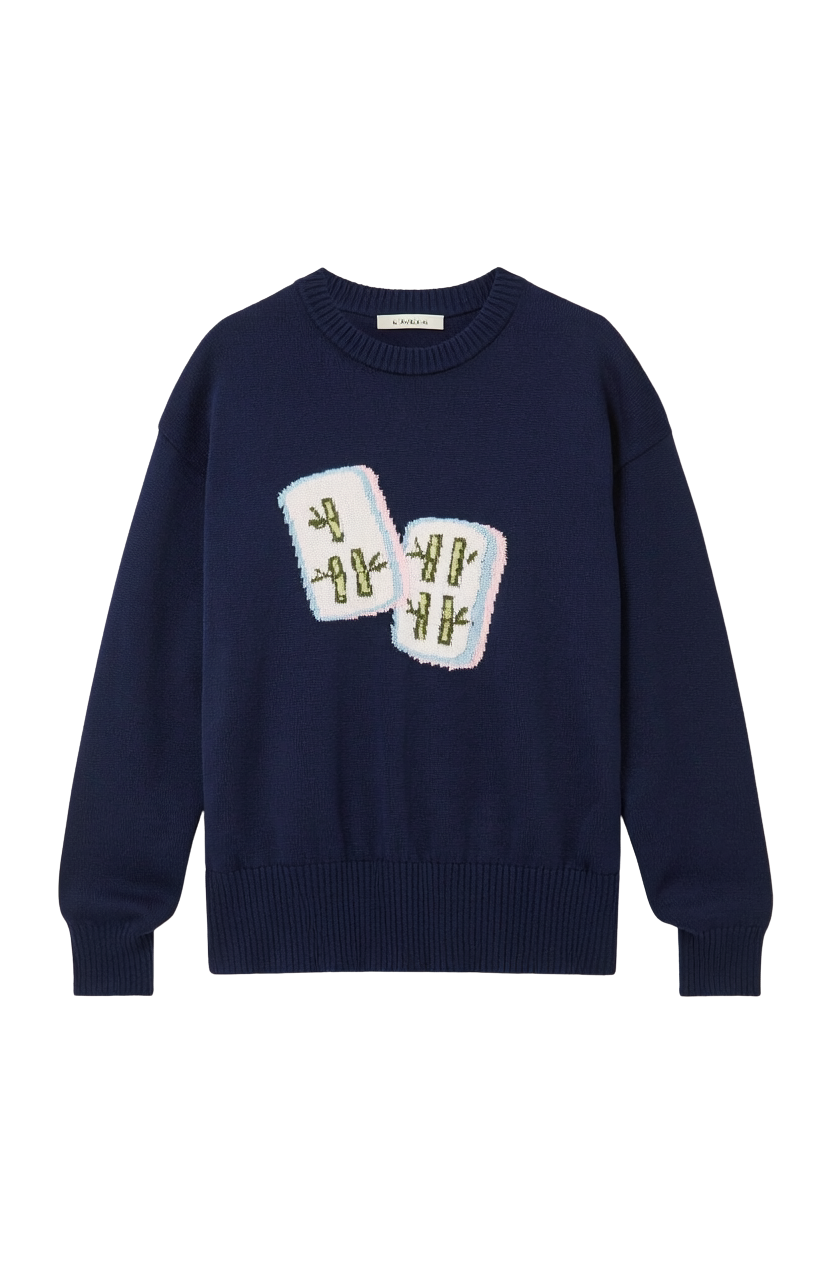 DICE INTARSIA CREW NECK SWEATER