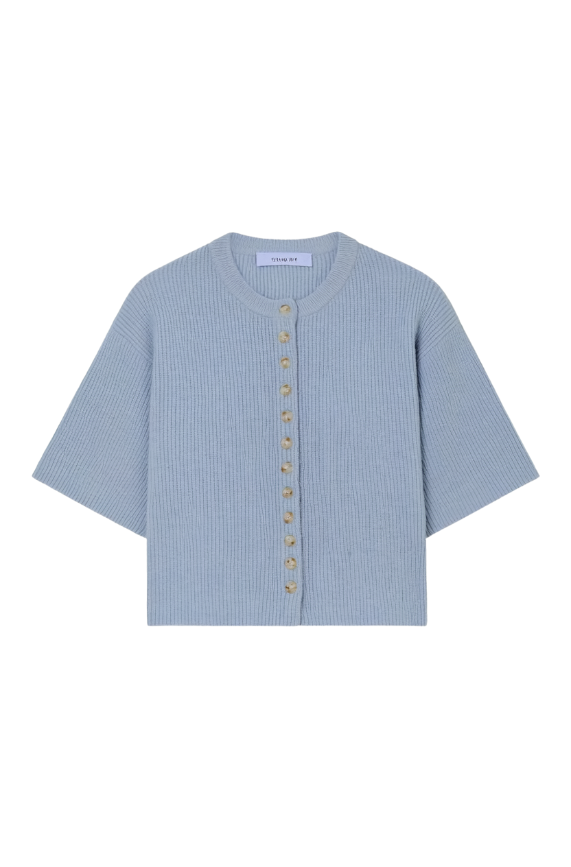 SHORT SLEEVE KNIT CARDIGAN