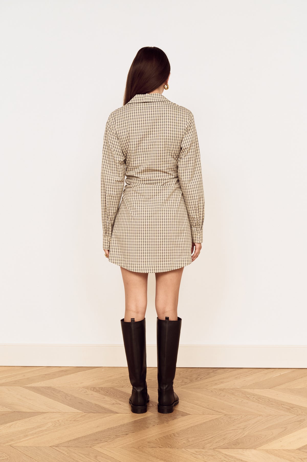 MILA WRAP MINI SHIRTDRESS