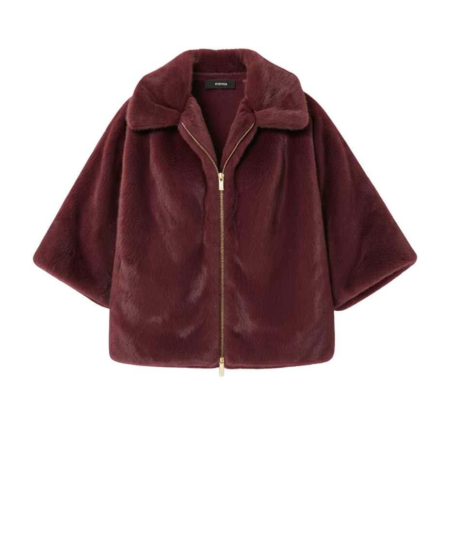 FAKE FUR PONCHO COAT