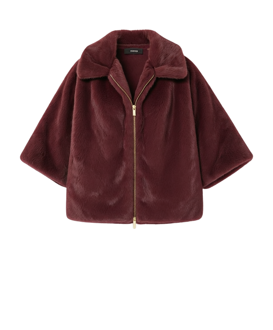 FAKE FUR PONCHO COAT