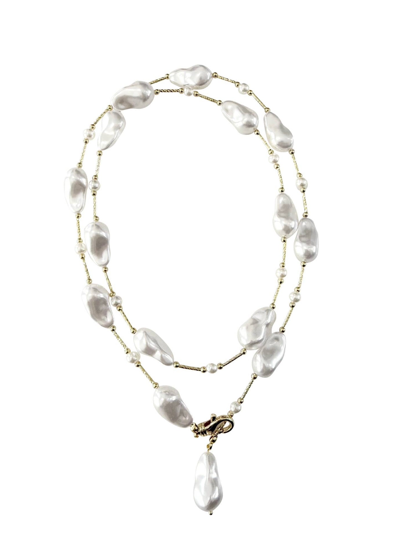 Gloria Baroque Pearl Lariat Necklace
