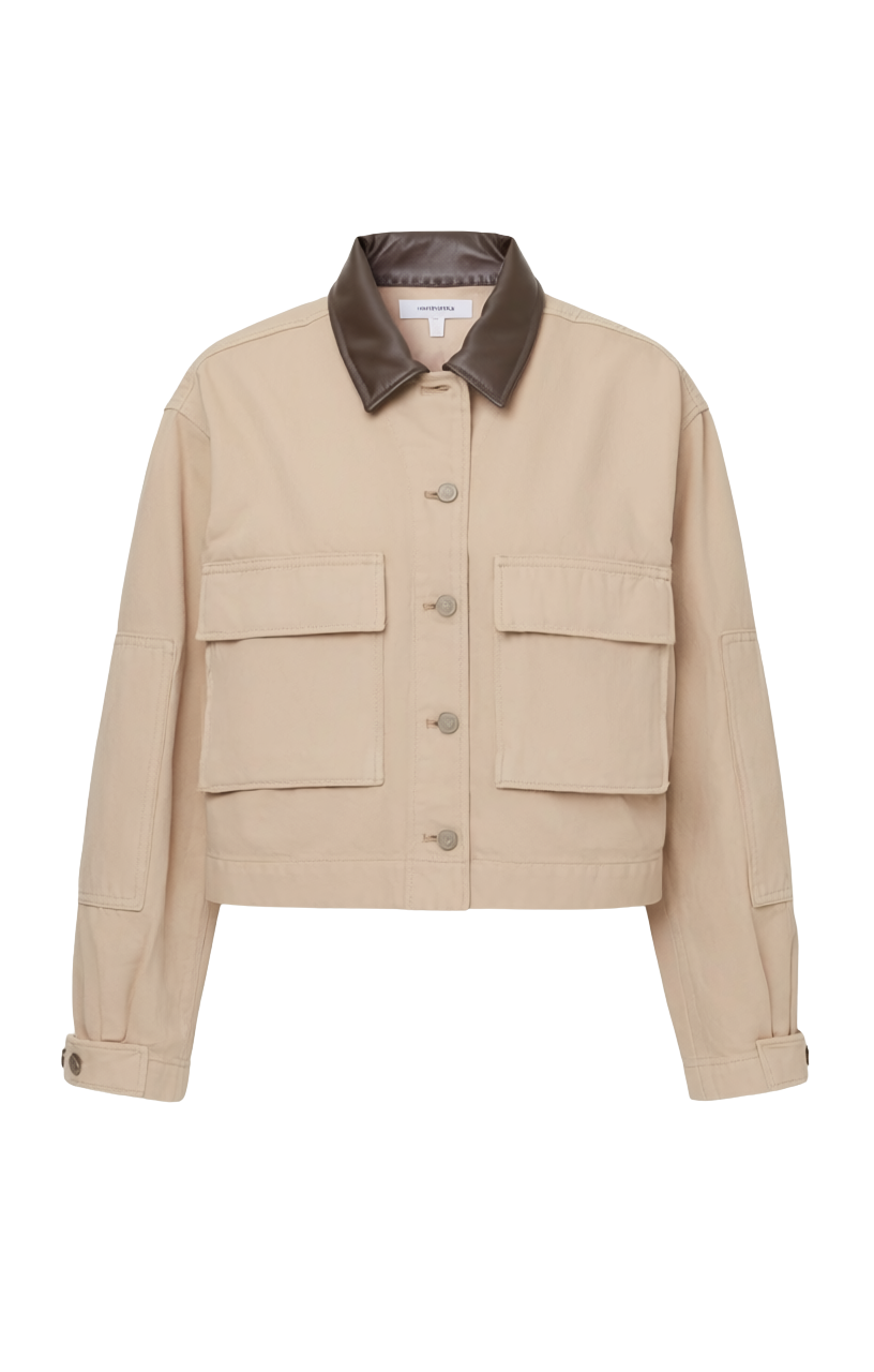 REY CROPPED DENIM CHORE JACKET