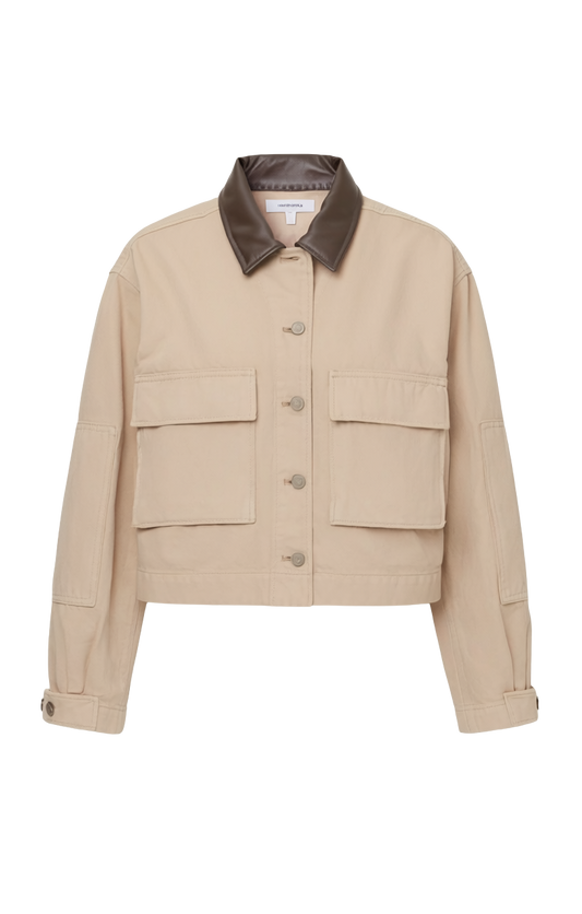 REY CROPPED DENIM CHORE JACKET