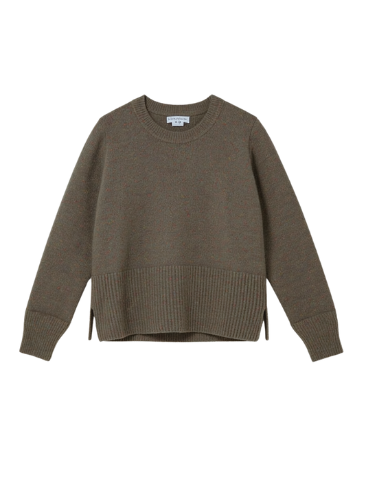 4-PLY CROPPED BOXY CREW W/ SIDE SLITS