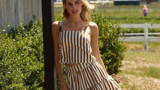 Quinn Skirt, Tuck Stripes