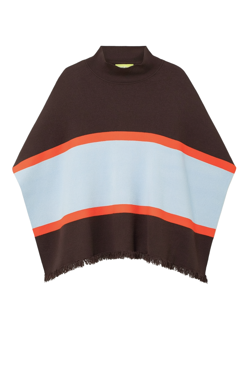 COLOR BLOCKED PONCHO