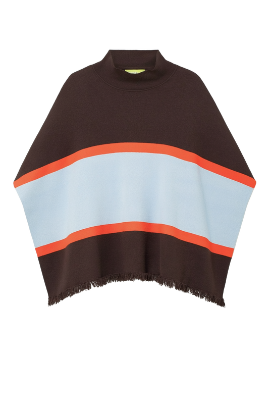 COLOR BLOCKED PONCHO