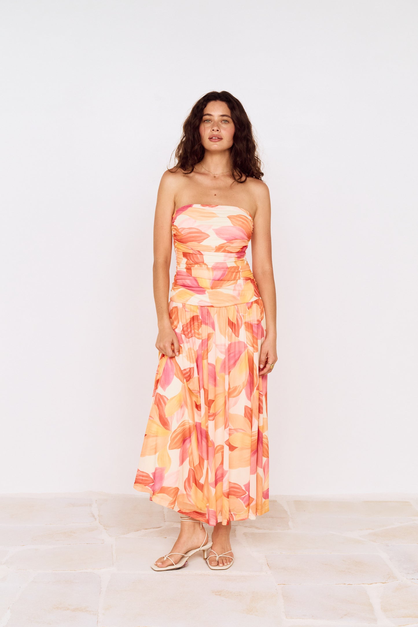 SOLANA MESH MIDI DRESS