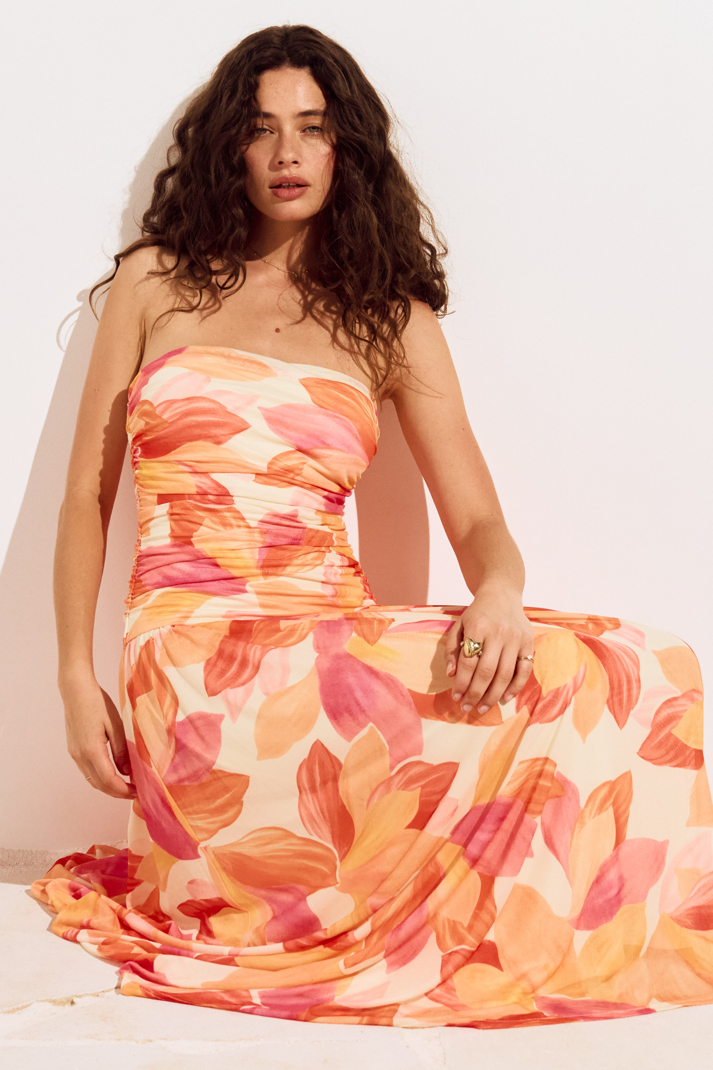 SOLANA MESH MIDI DRESS