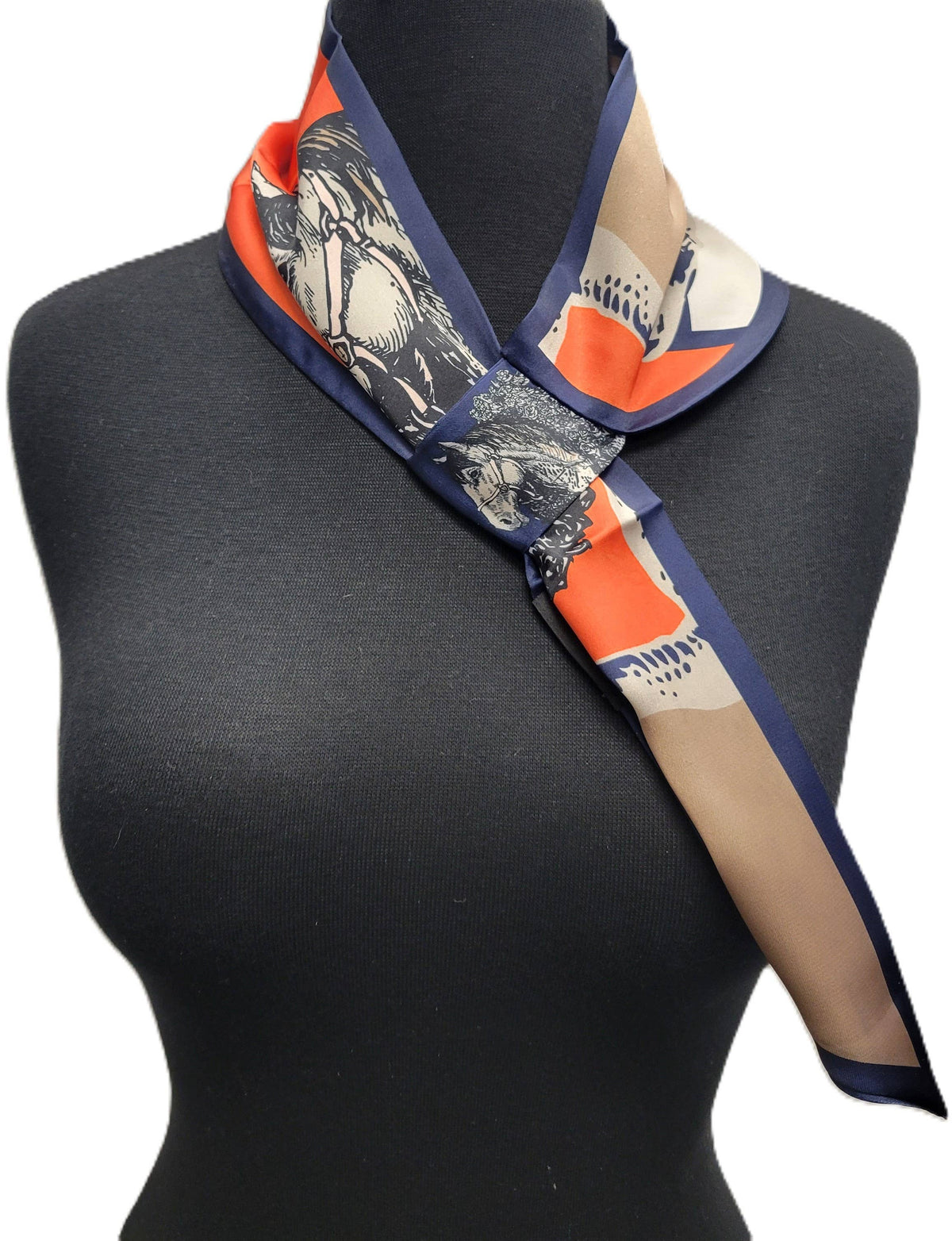 Orange Horse Race Loop Scarf