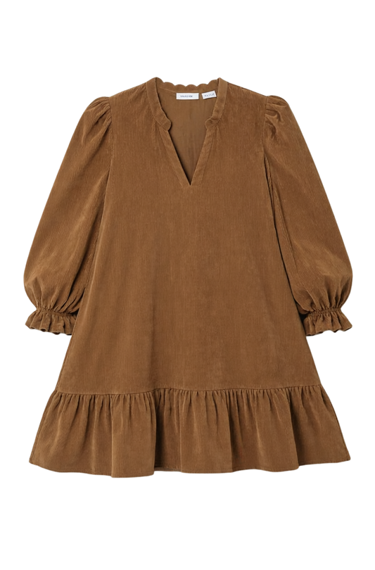 COLLAR FLOUNCED DRESS
